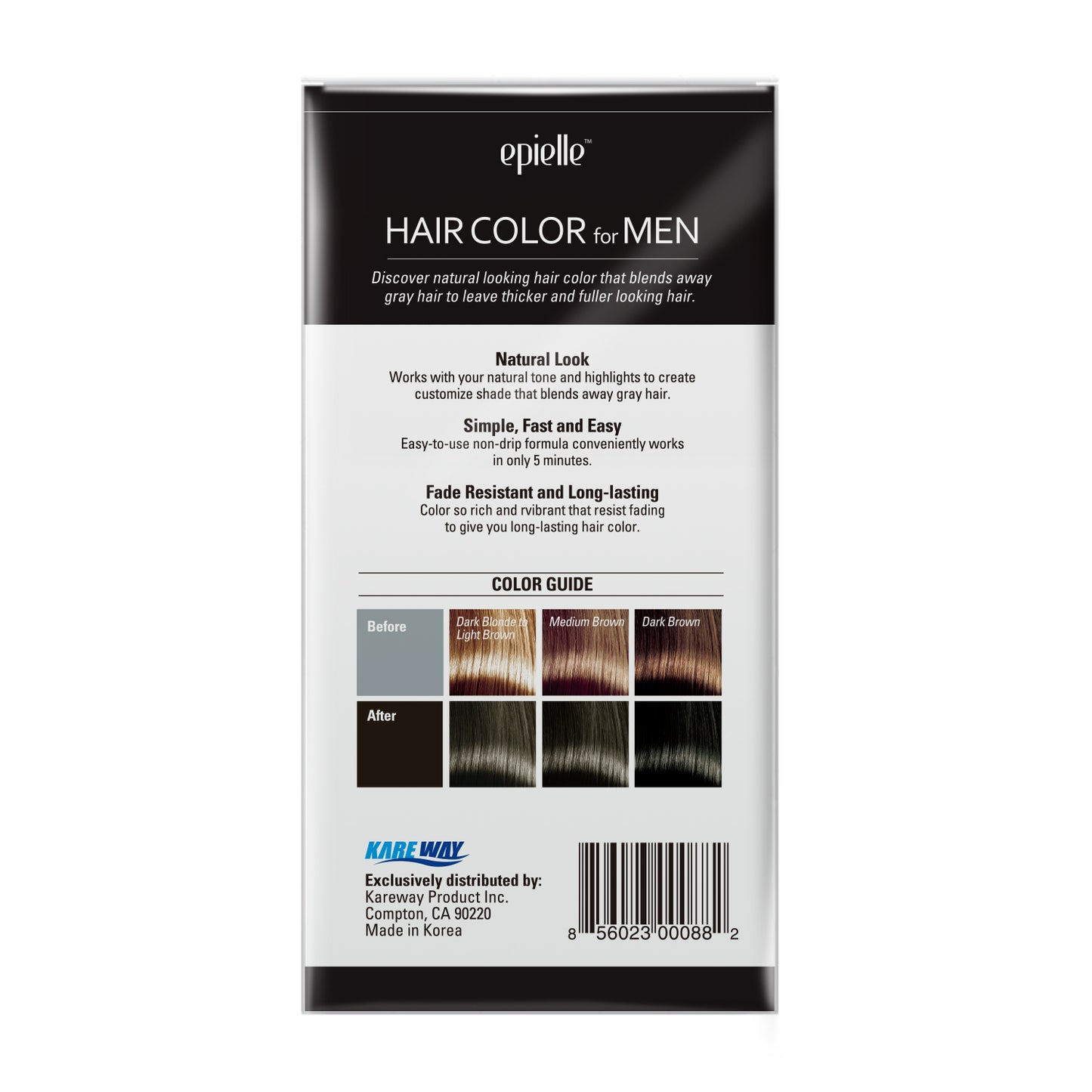 epielle Hair Dye Color for Men - Black
