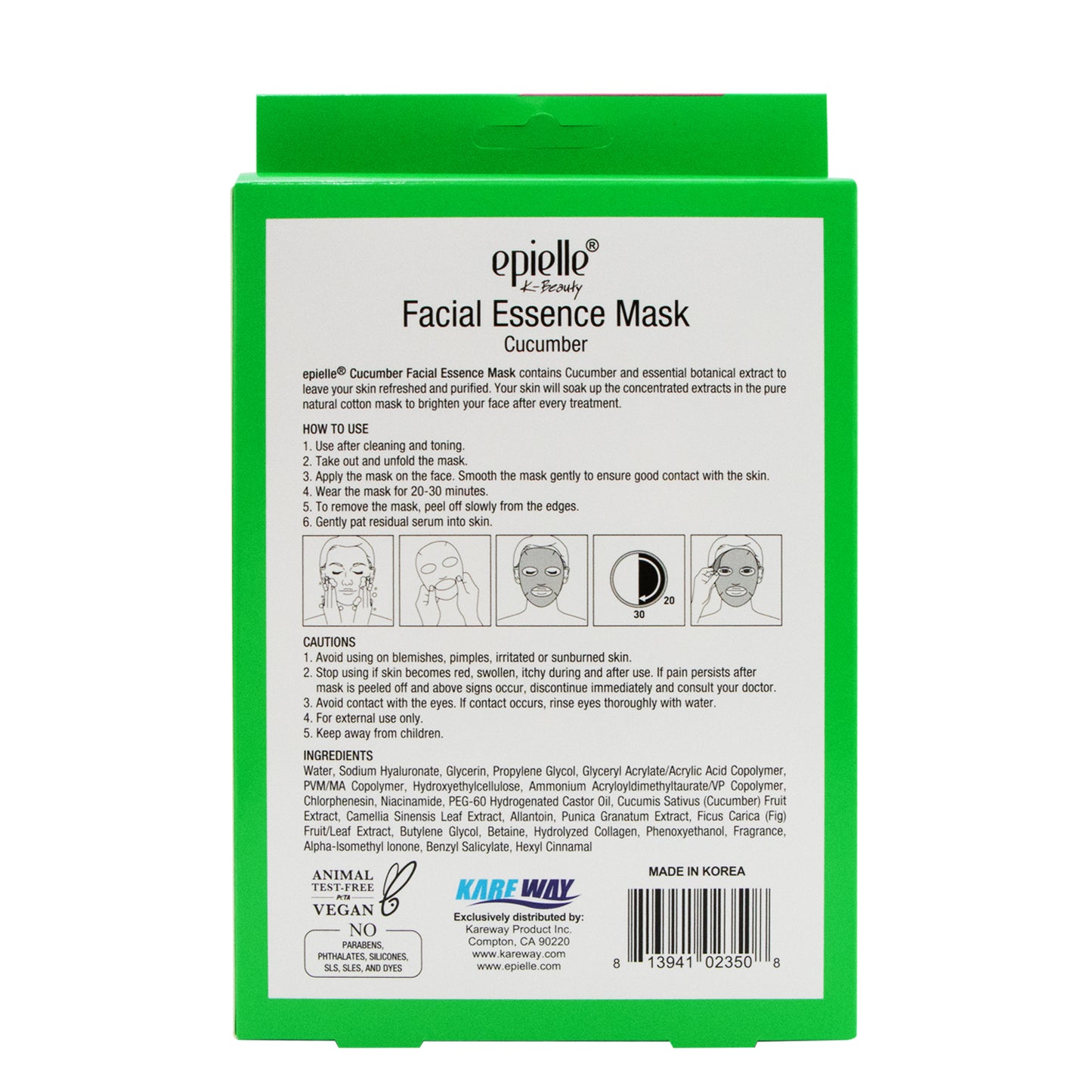 Epielle Facial Essence Cucumber Mask | 10ct