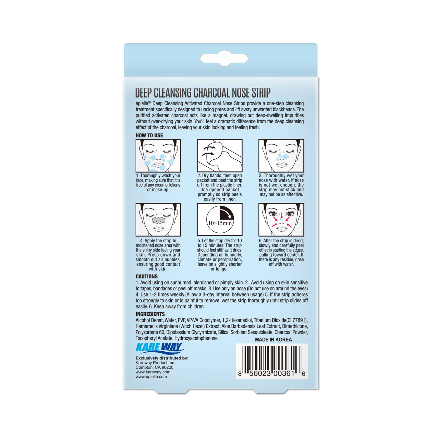 epielle Deep Cleansing Charcoal Nose Strip Blackhead Remover | 3ct