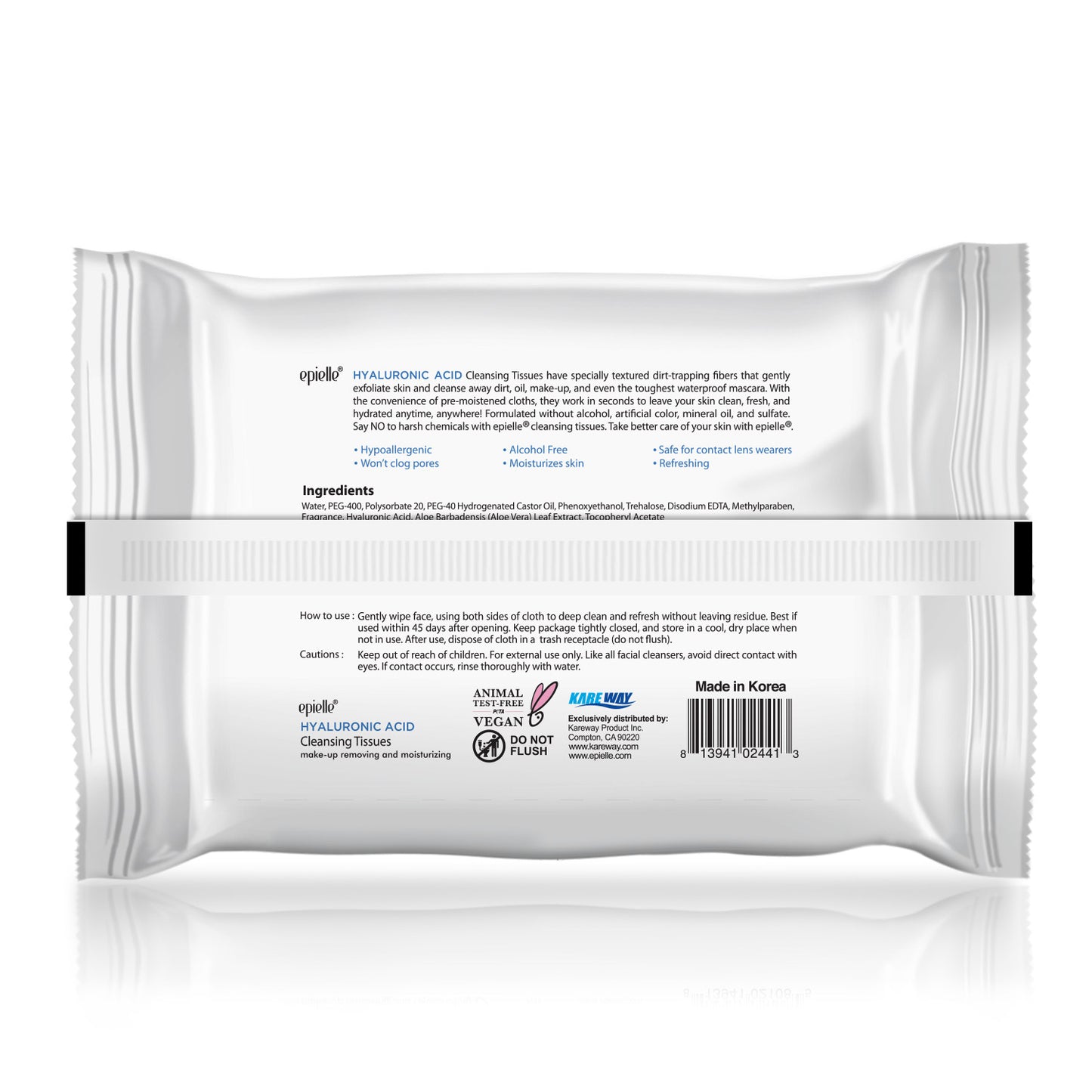 Epielle Hyaluronic Acid Make-Up Removing Cleansing Tissues | 30ct