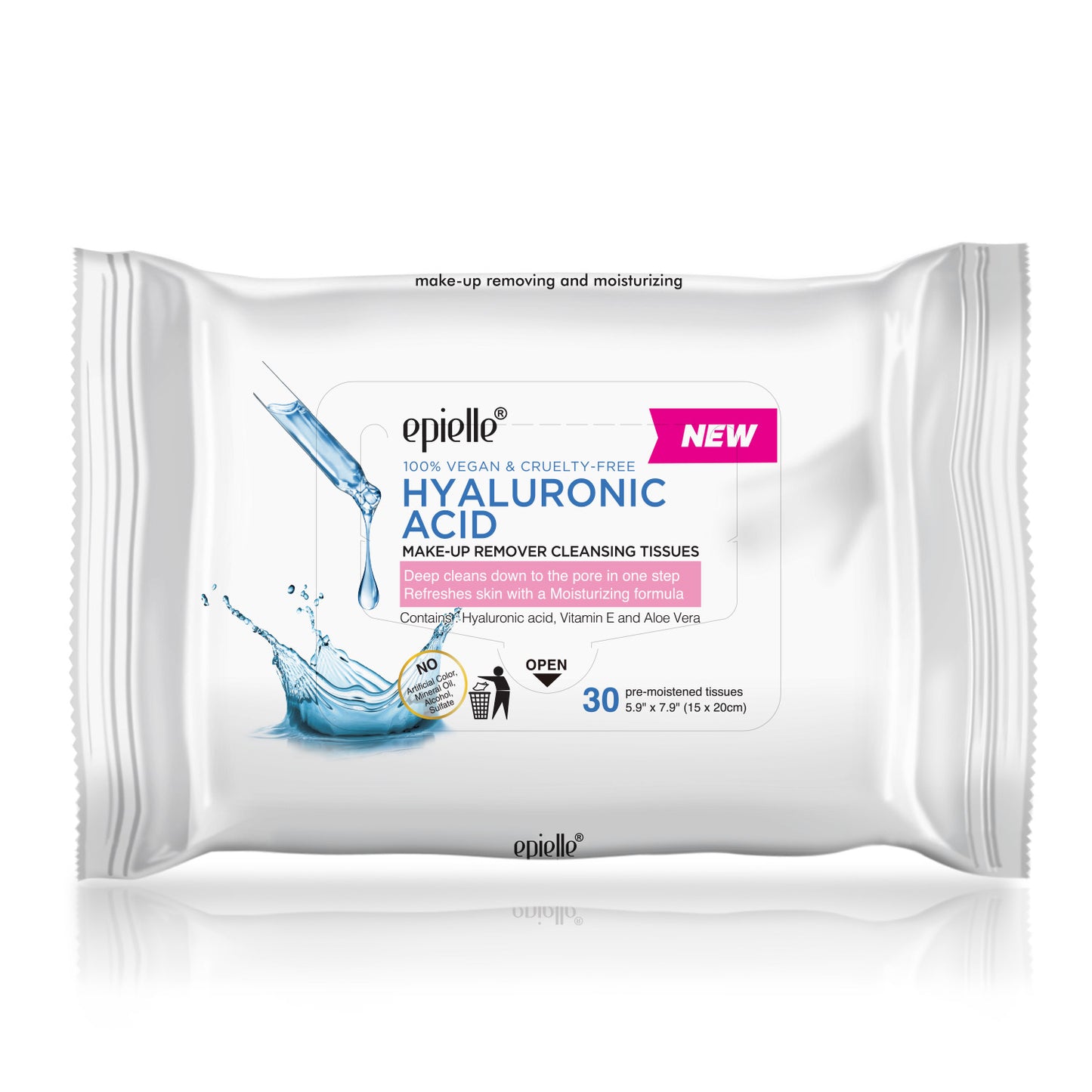 Epielle Hyaluronic Acid Make-Up Removing Cleansing Tissues | 30ct