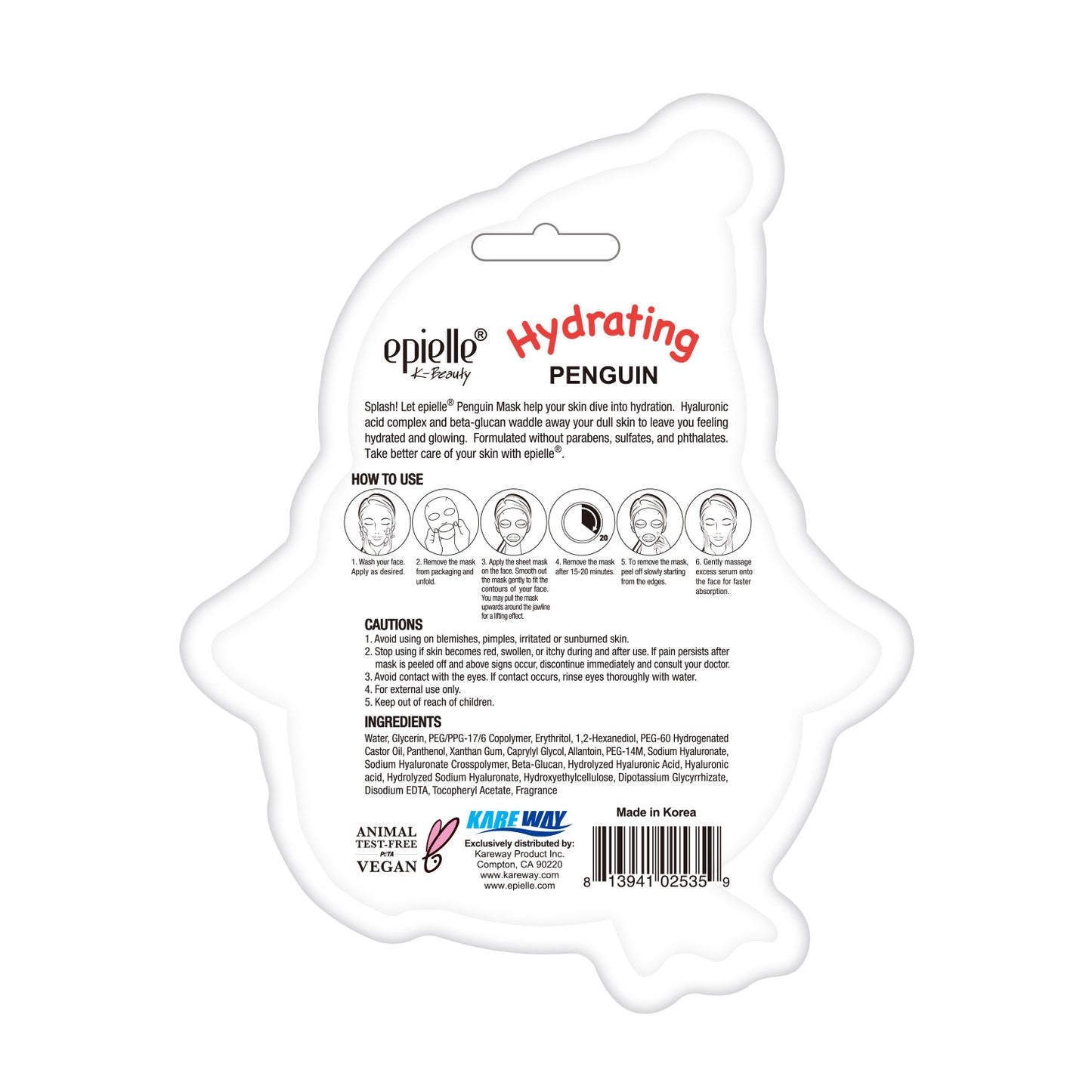 Penguin Character Sheet Mask | Hydrating + Glowing