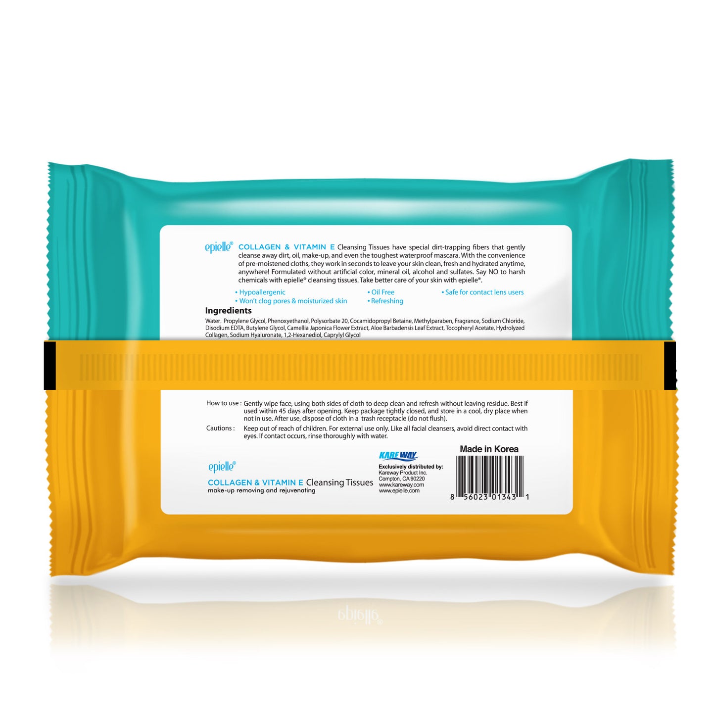 Epielle Collagen & Vitamin E Makeup Removing Cleansing Tissues | 30ct