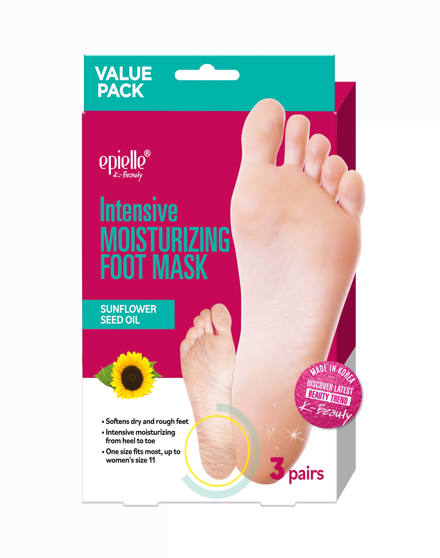 Epielle Intensive Moisturizing Foot Mask | 3 Pairs