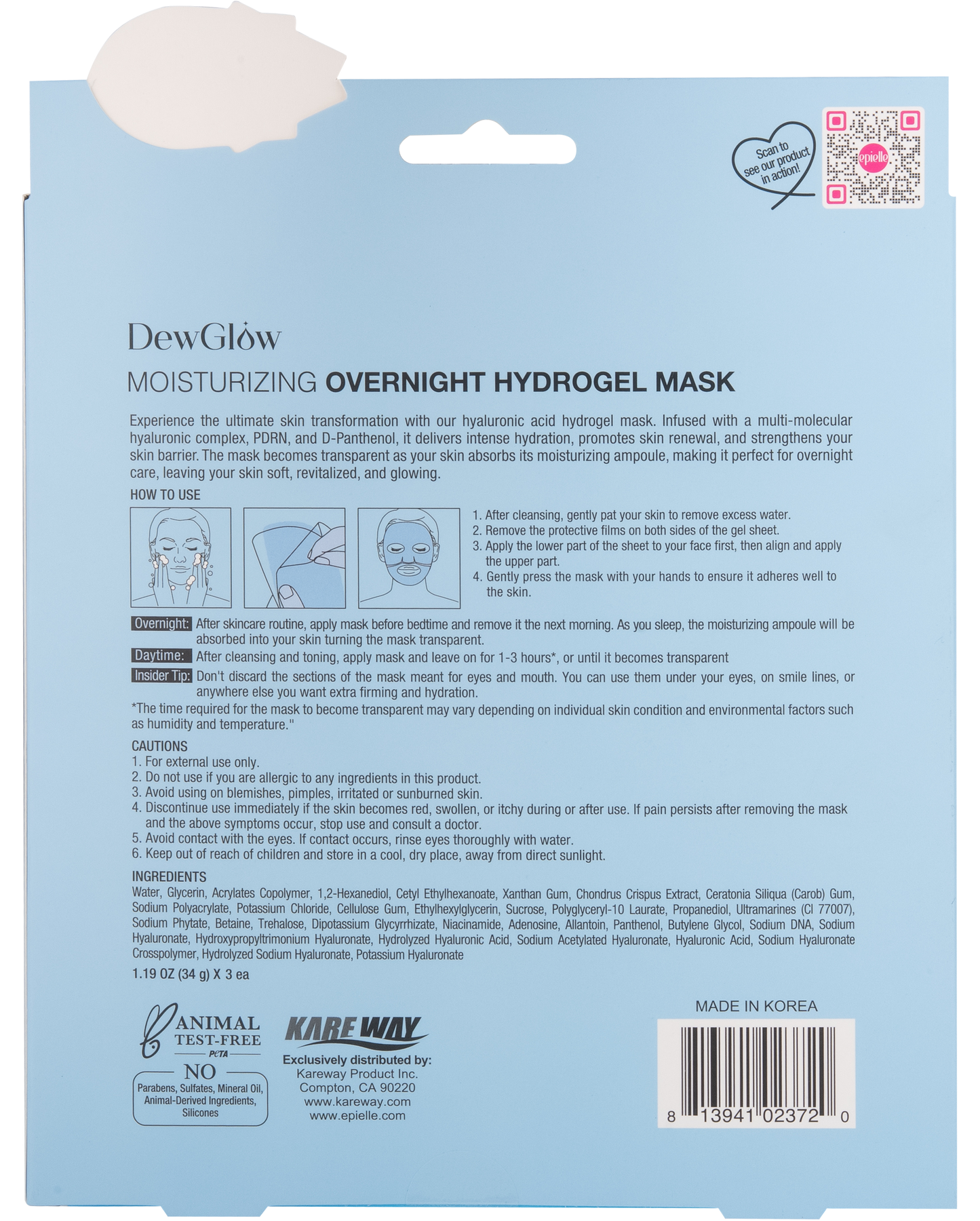 DewGlow Deep-Moisture Overnight Hydrogel Mask