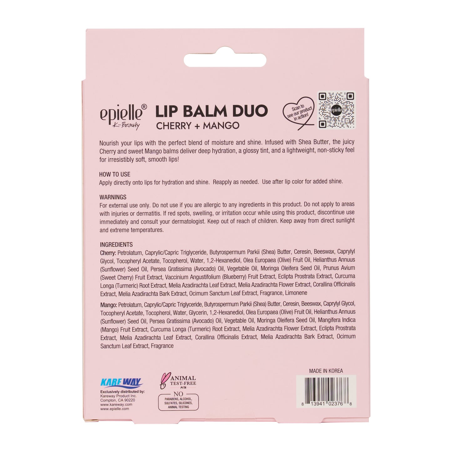 Epielle Lip Balm Duo | Cherry & Mango