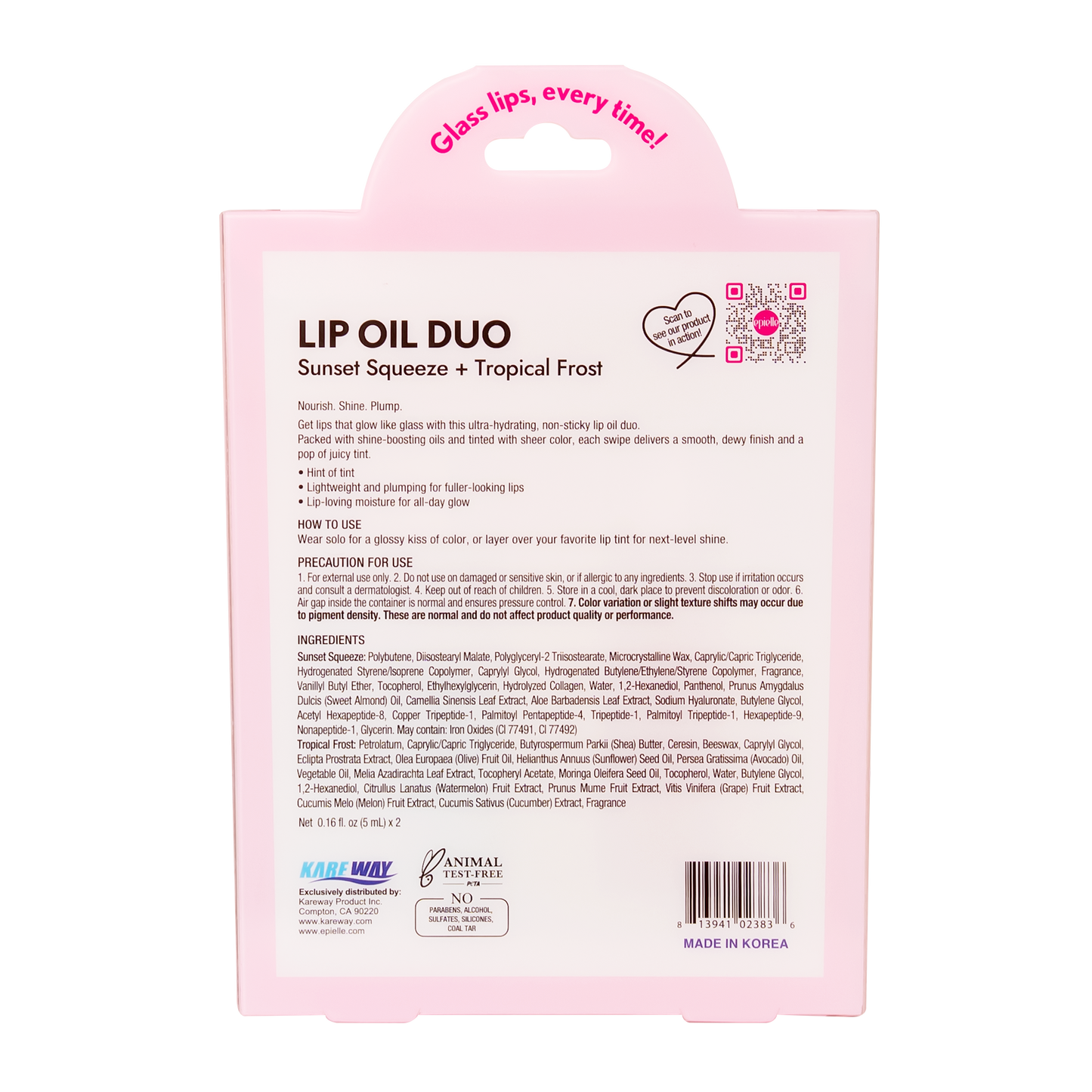 epielle x herg Lip Oil Duo | Sunset Squeeze + Tropical Frost