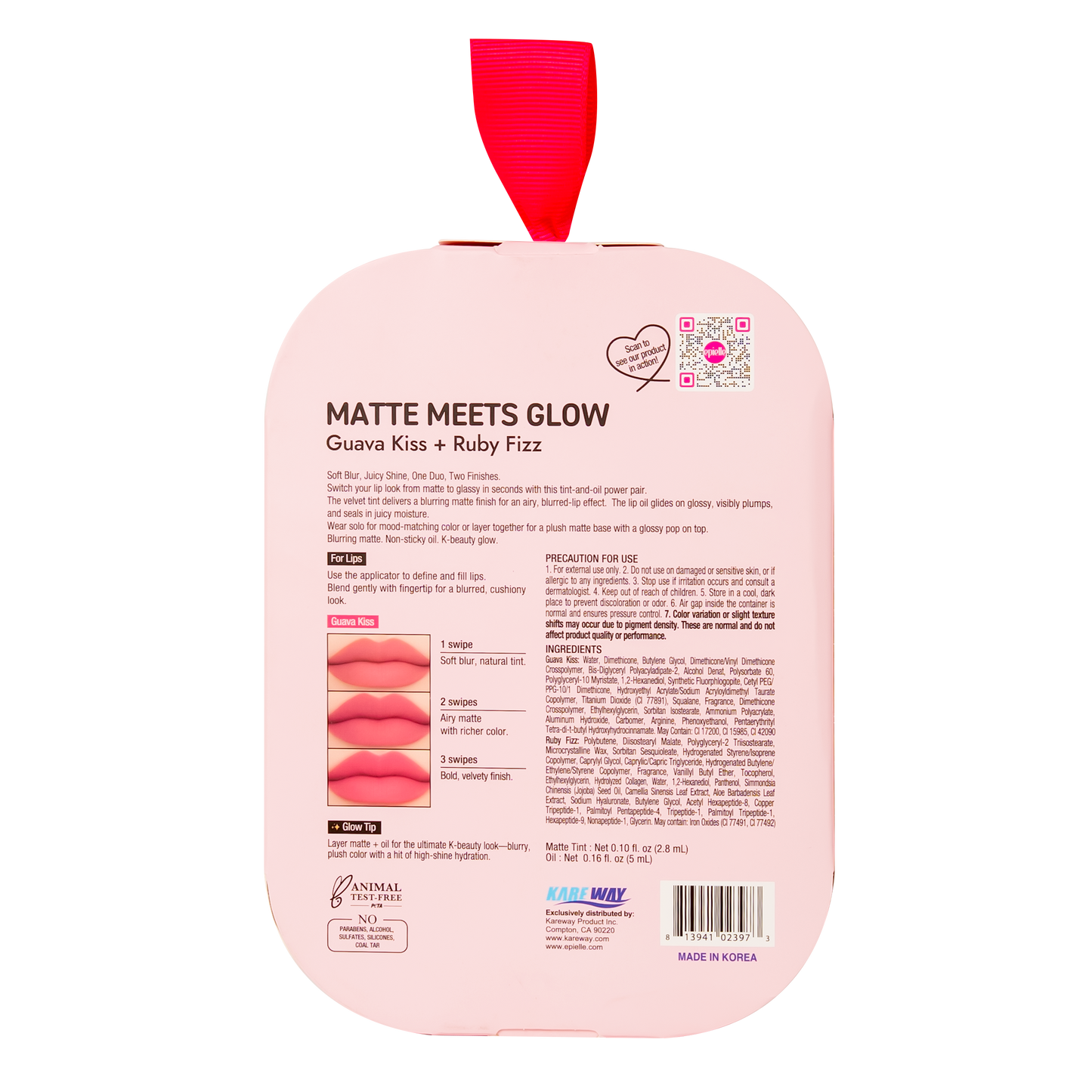 epielle x herg Matte Meets Glow | Guava Kiss Tint & Ruby Fizz Oil