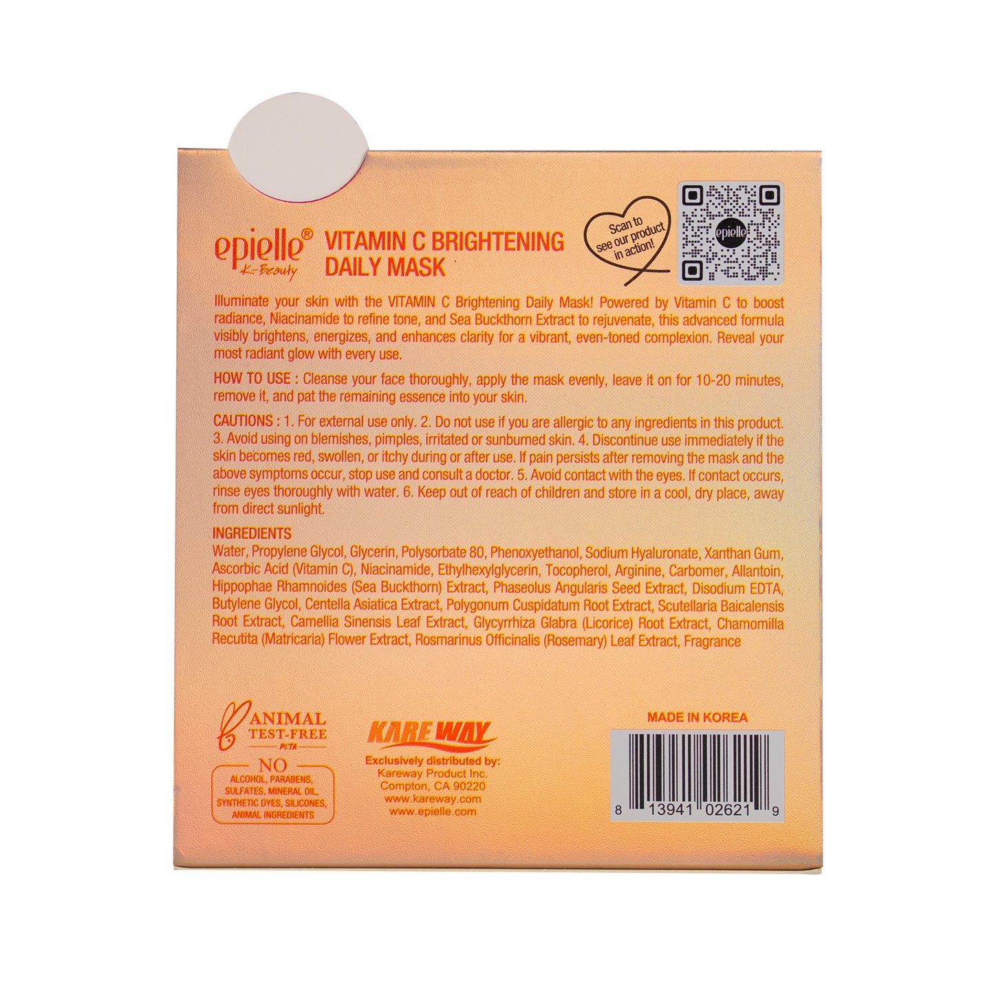 Epielle Daily Quick Mask (Vitamin C) | 20 Masks