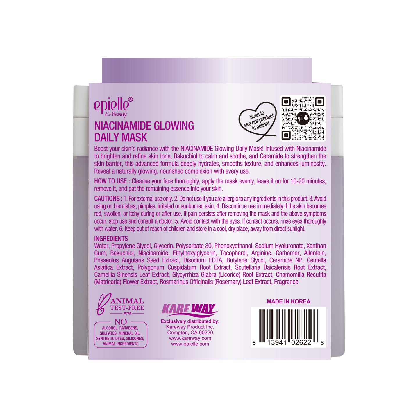 Epielle Daily Quick Mask (Niacinamide) | 20 Masks