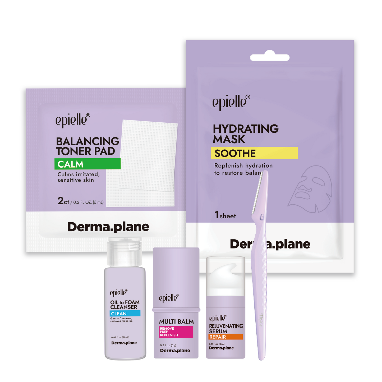 Epielle & Tinkle Complete Dermaplane Starter Kit: 6-Step Facial Renewal System