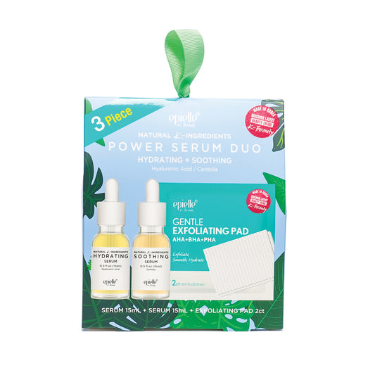 epielle Power Serum Duo 3 Pack | Hydrating & Soothing Serums & 2 Soothing Toner Pads