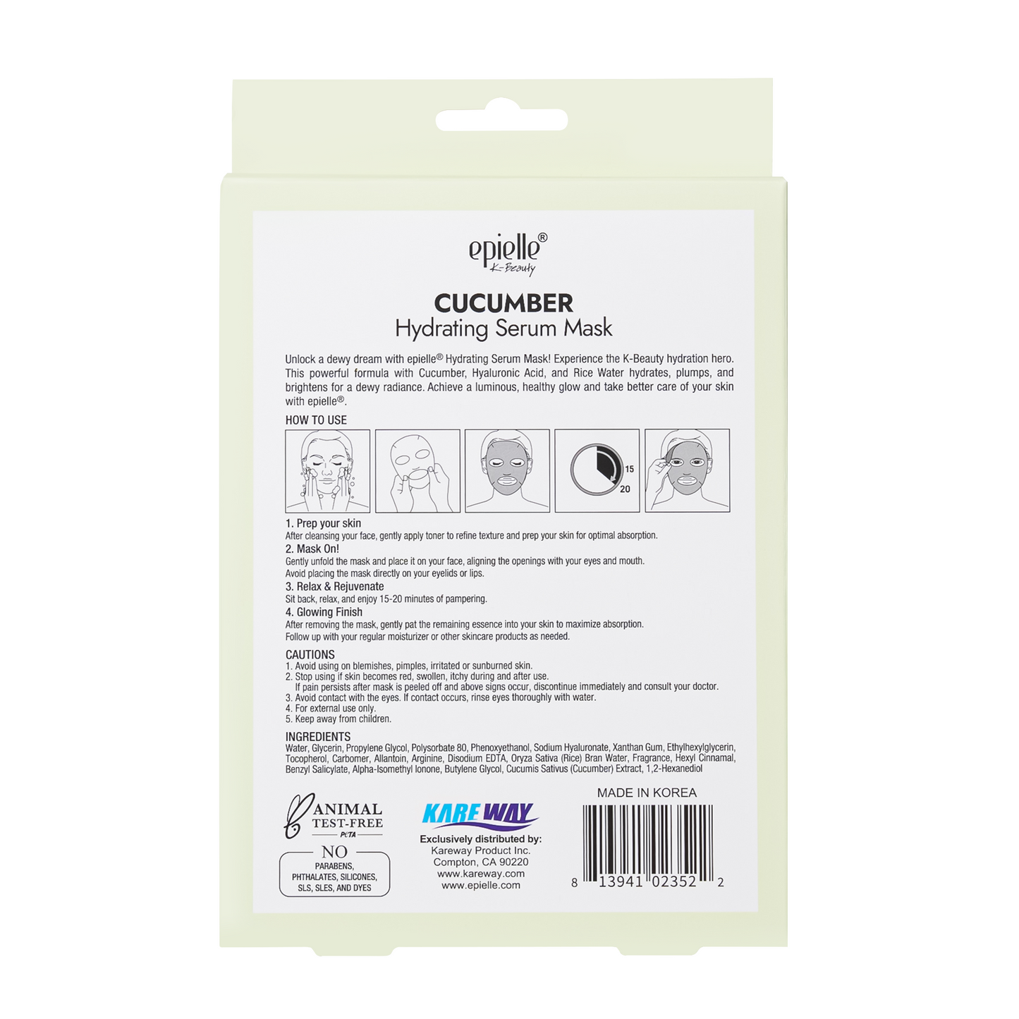 epielle Cucumber Sheet Mask | 5pk