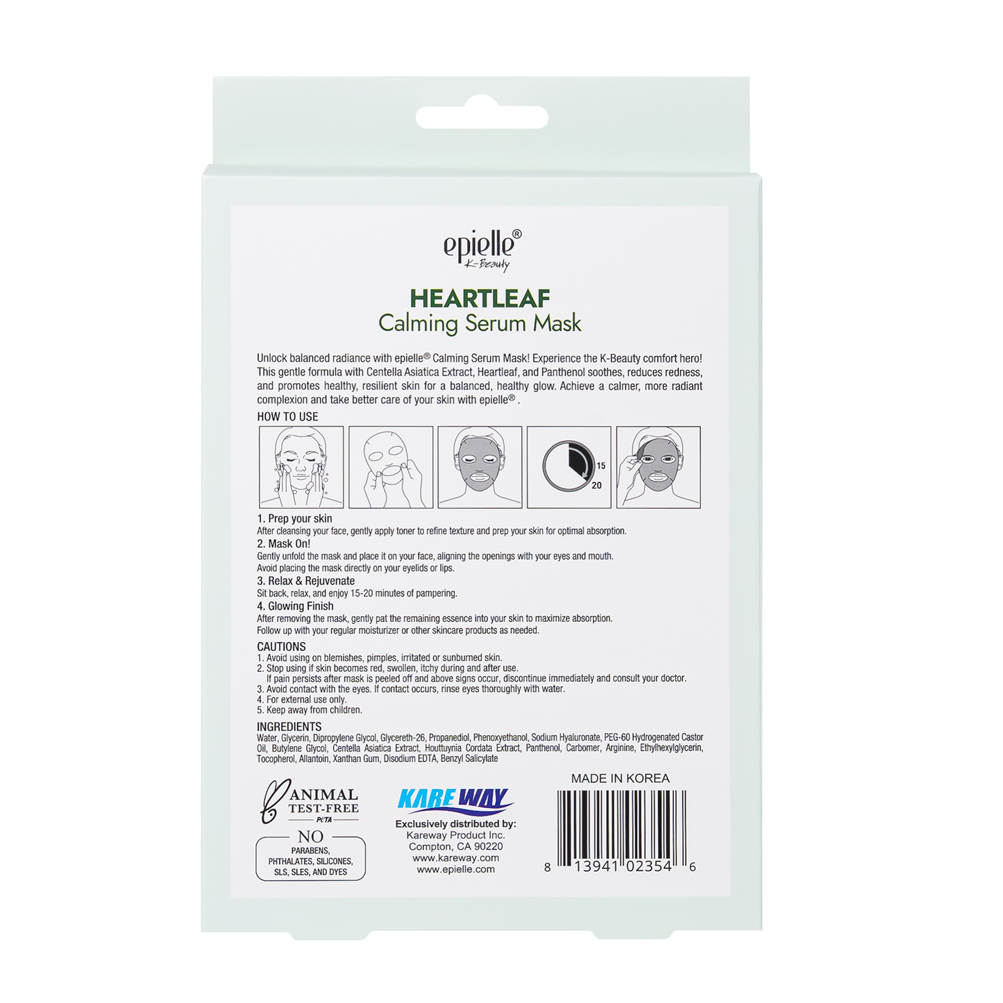 epielle Heartleaf Calming Sheet Mask | 5pk