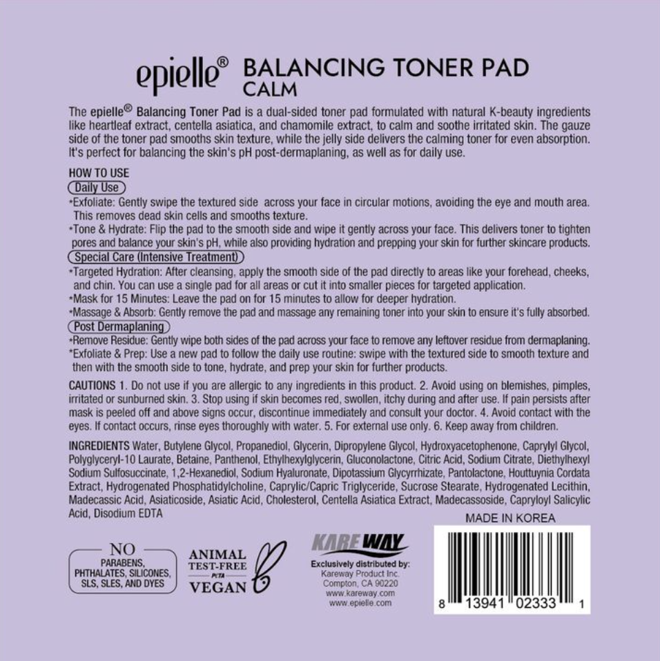 Balancing Toner Pad | Soothing & Hydrating Toner Pads for Sensitive Skin (2 Packs, 4 Pads Total)