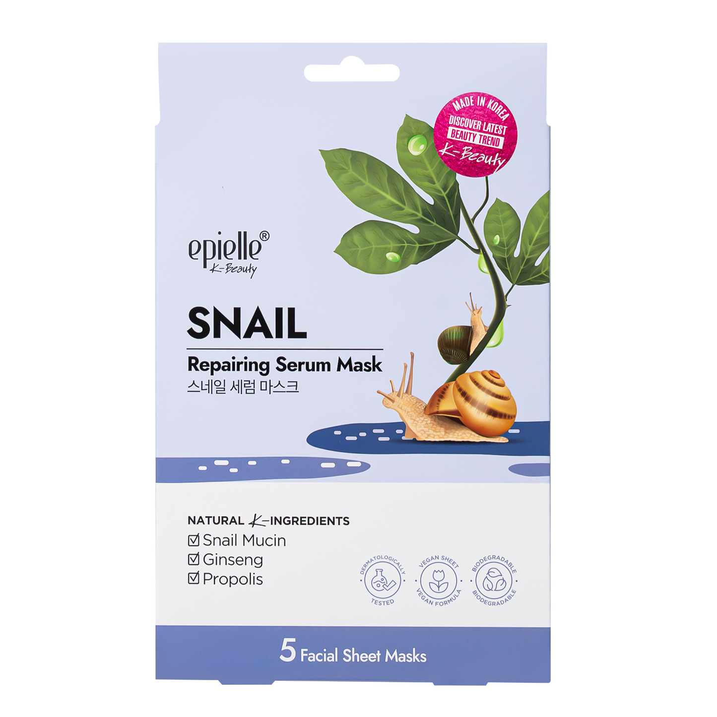 epielle Snail Repairing Sheet Mask | 5pk