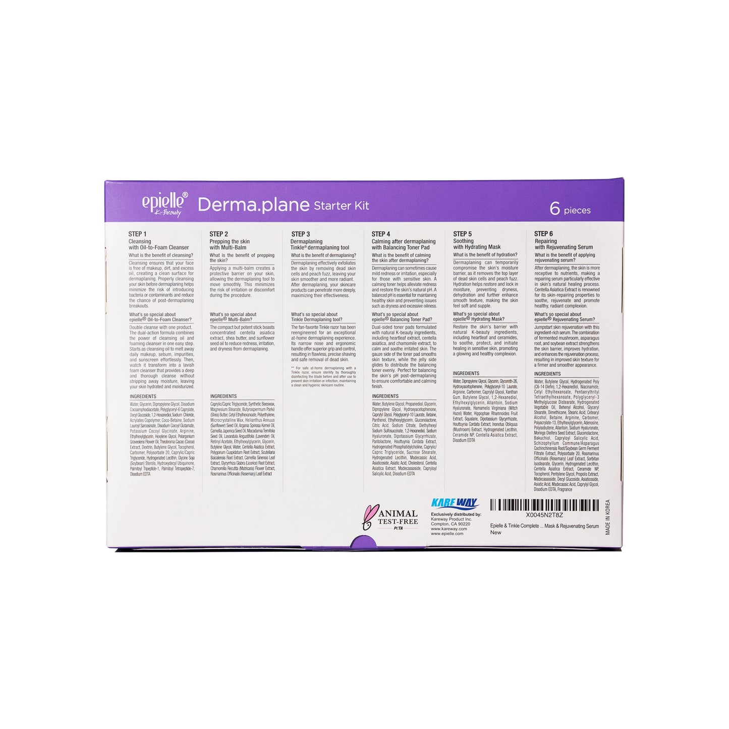 Epielle & Tinkle Complete Dermaplane Starter Kit: 6-Step Facial Renewal System