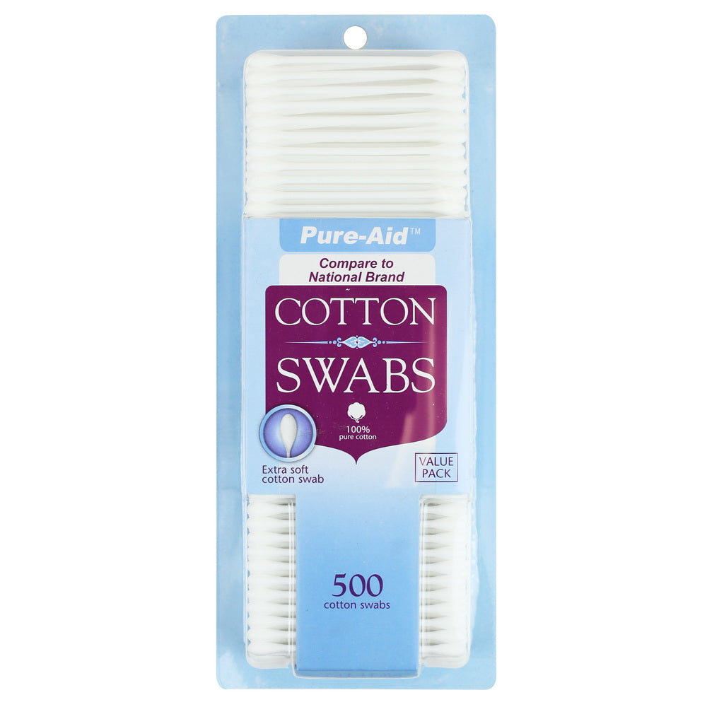 Pure-Aid 100% Cotton Swabs | 500ct