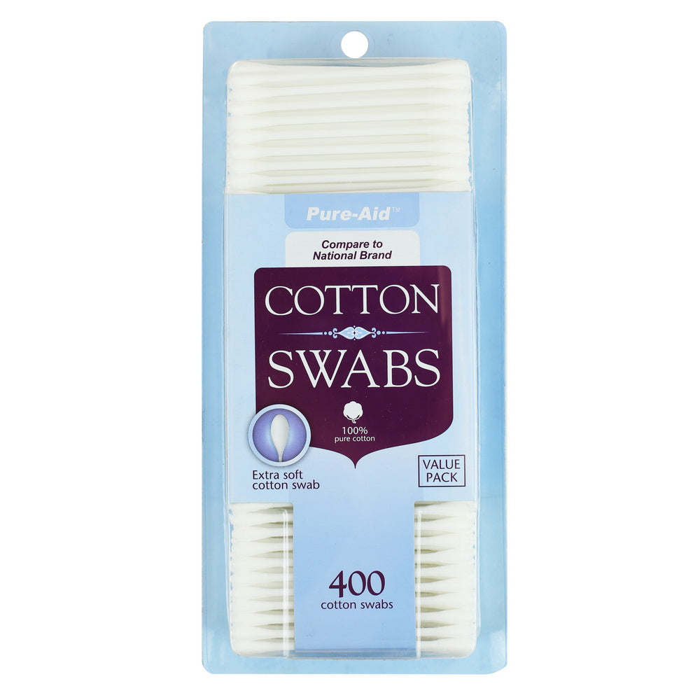 Pure-Aid 100% Cotton Swabs | 400ct