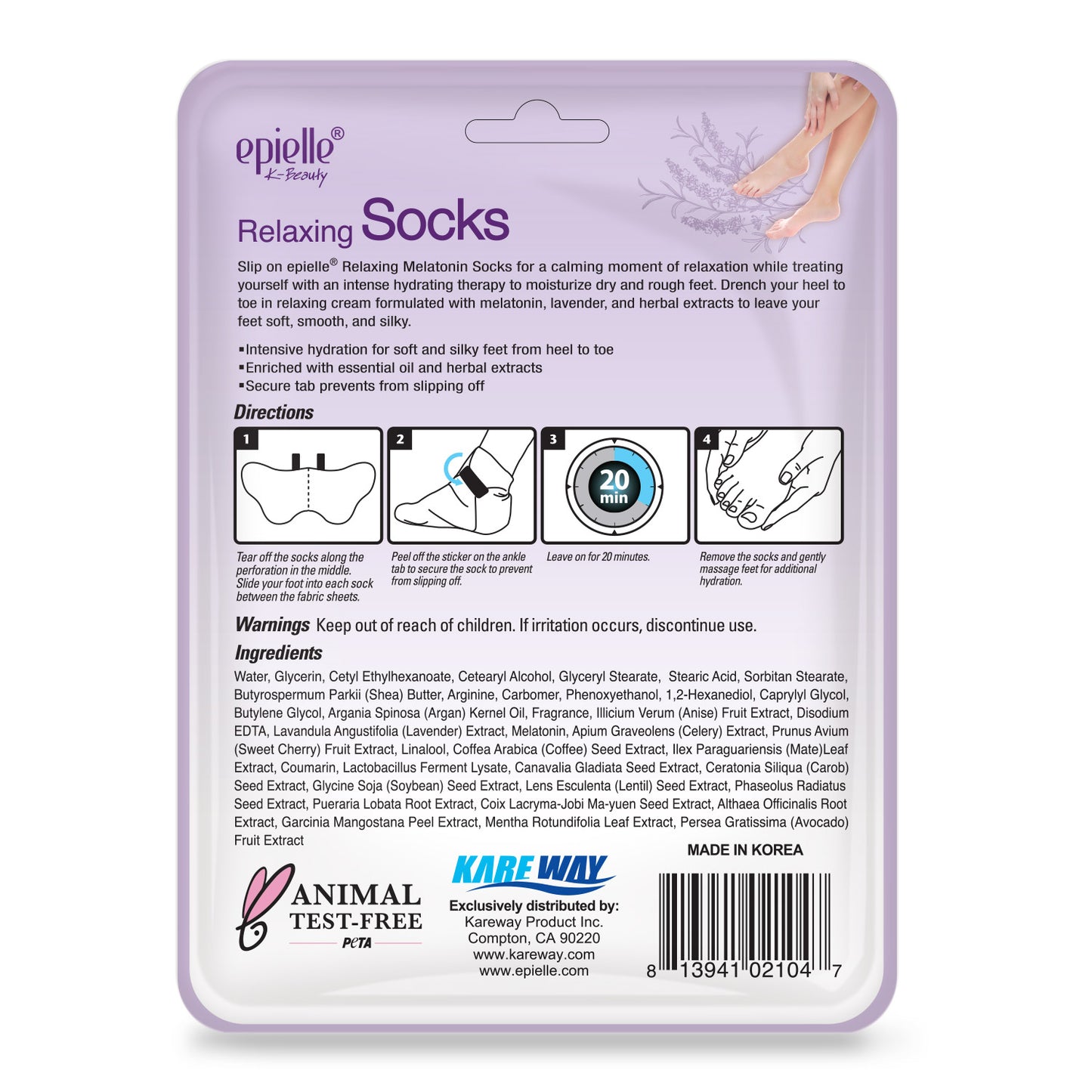 epielle Melatonin and Lavender Relaxing Socks