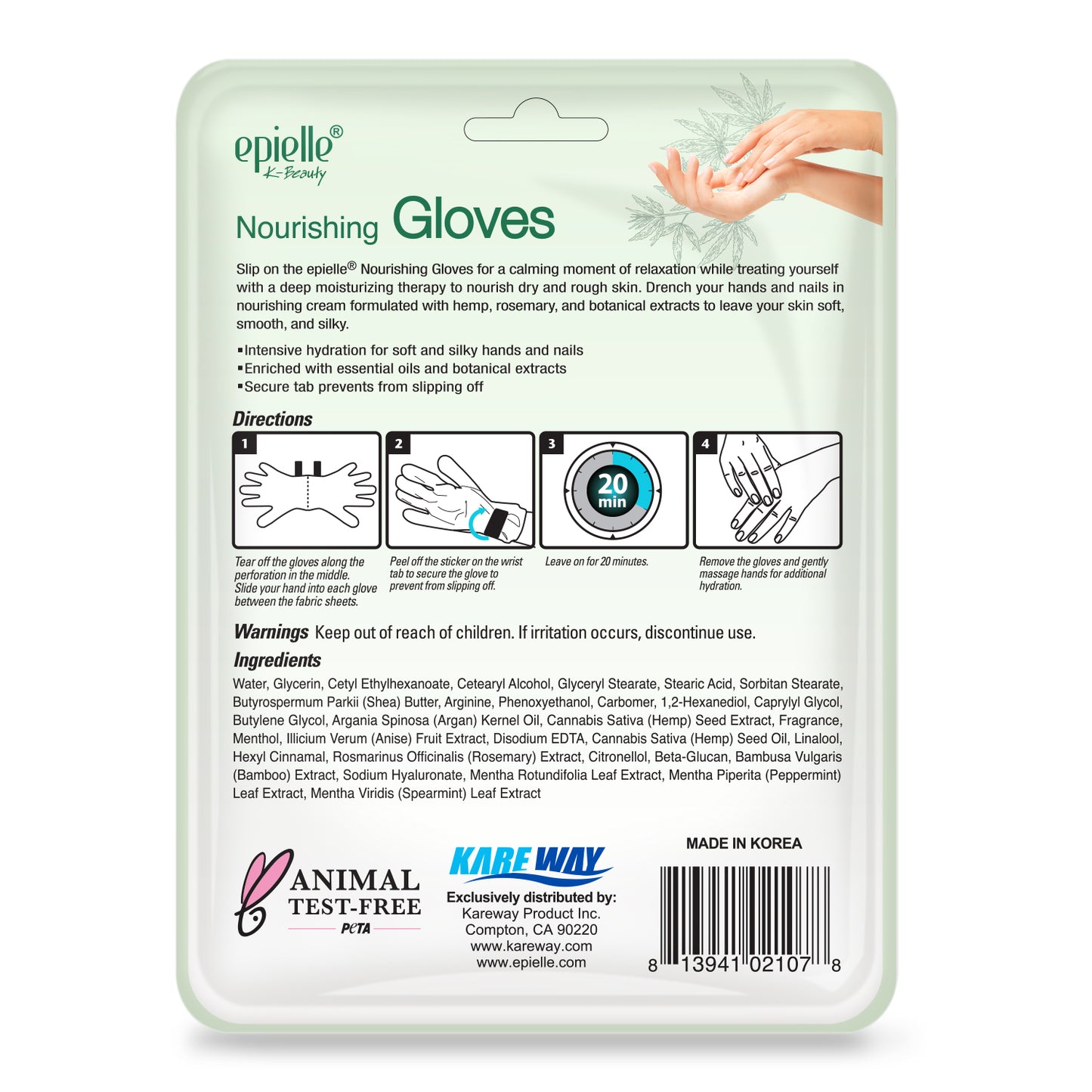 epielle Hemp and Rosemary Nourishing Gloves
