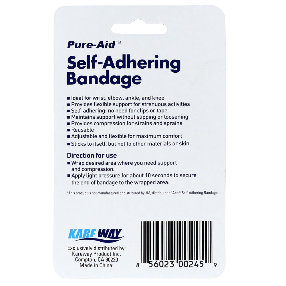 Pure-Aid Assorted Self-Adhering Bandage | 4 Rolls