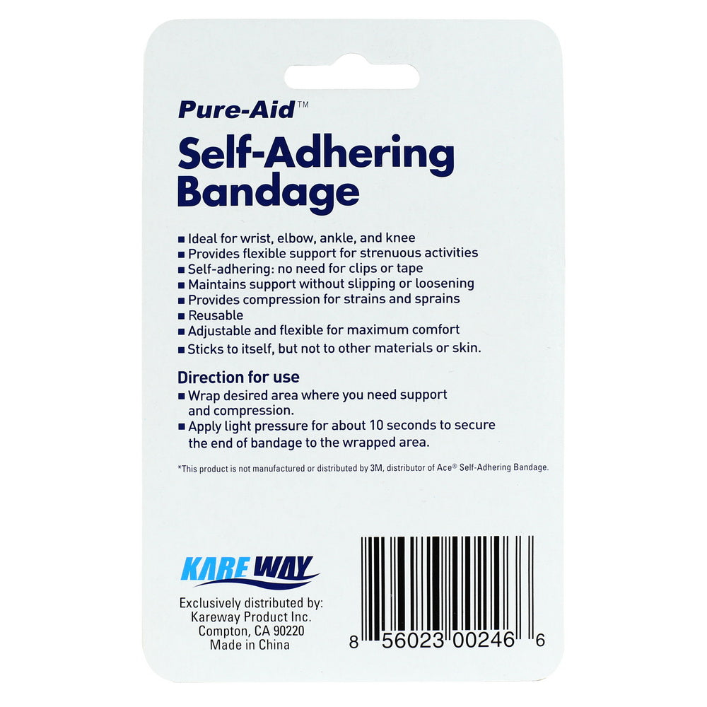Pure-Aid Assorted Self-Adhering Bandage | 4 Rolls