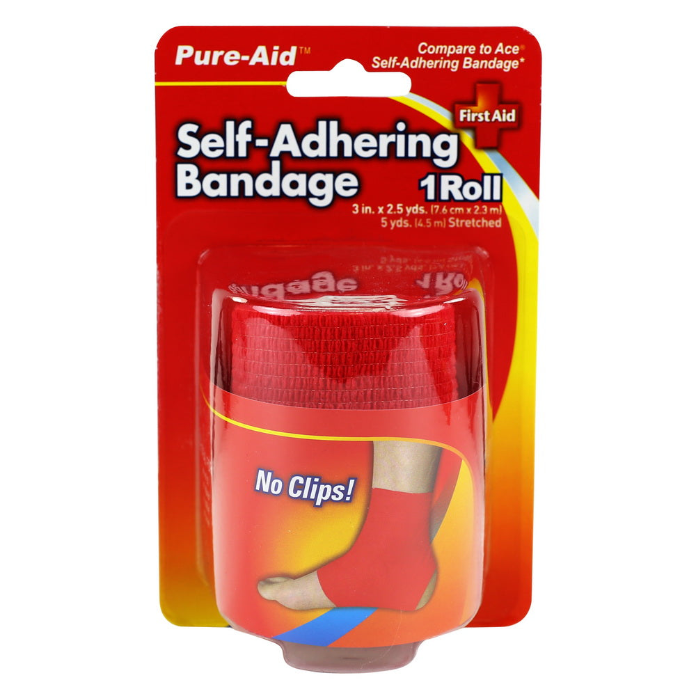 Pure-Aid Assorted Self-Adhering Bandage | 4 Rolls