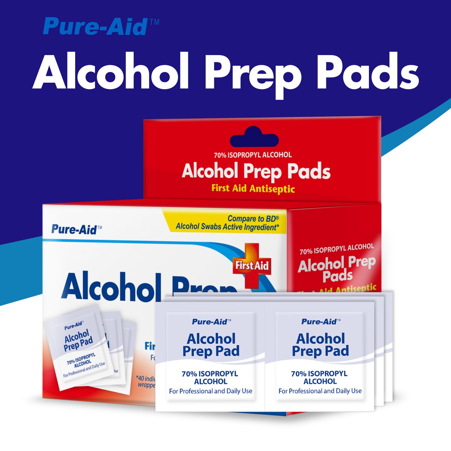 Pure-Aid Alcohol Prep Pads | 40ct