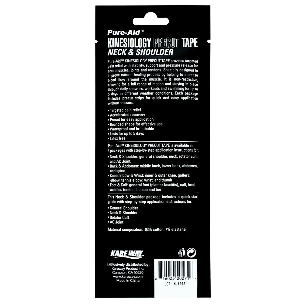 Pure-Aid Kinesiology Pre-Cut Tape (Neck & Shoulder)