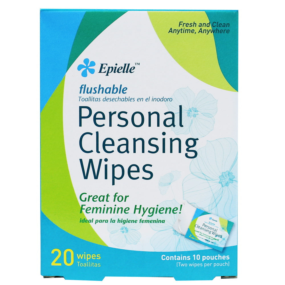 epielle Personal Cleansing Flushable Individual Wipes | 20ct