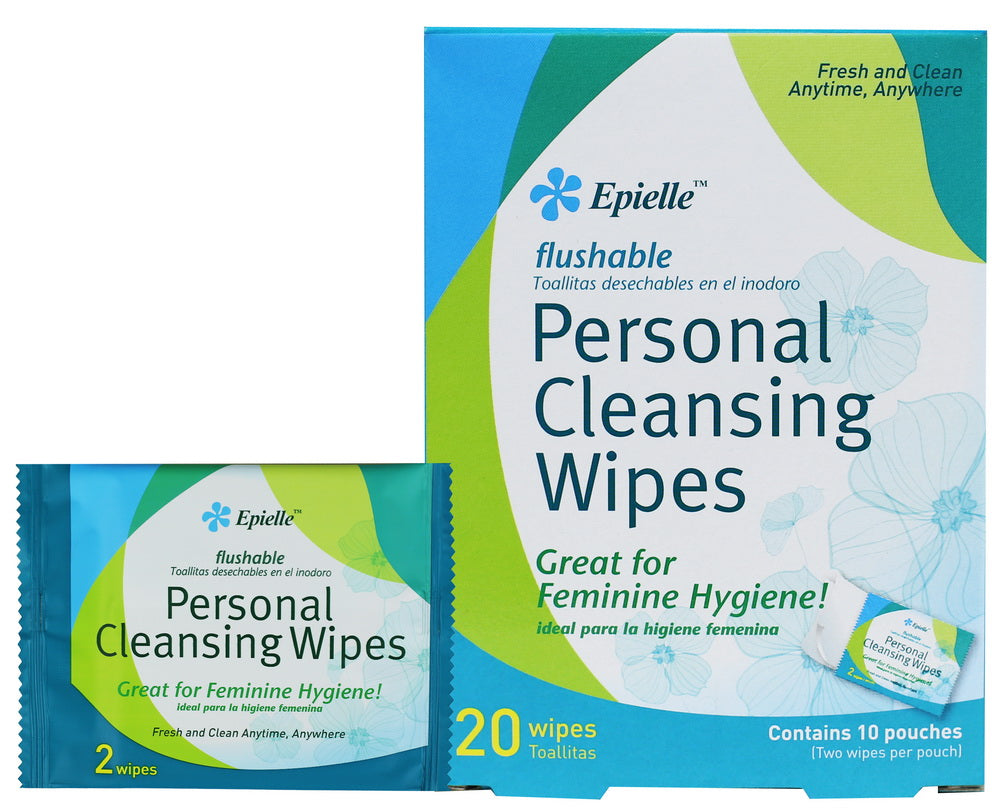 epielle Personal Cleansing Flushable Individual Wipes | 20ct