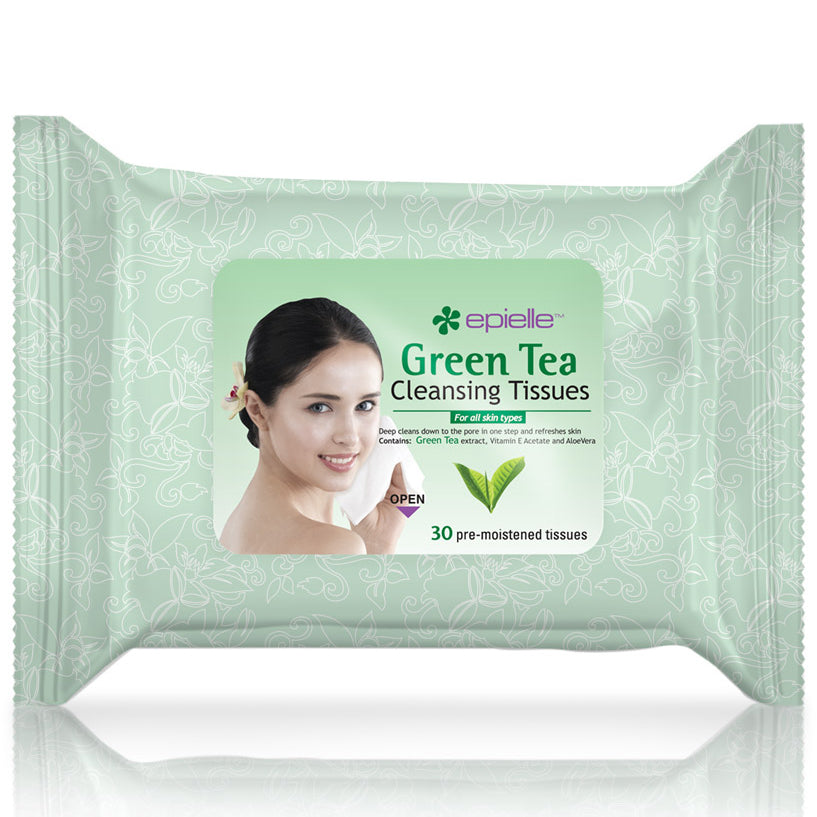 epielle Green Tea Facial Cleansing Tissues | 30ct