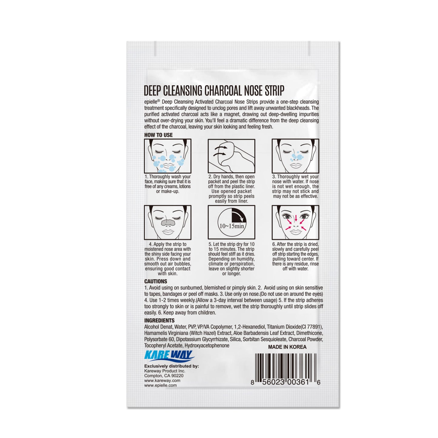 epielle Deep Cleansing Charcoal Nose Strip Blackhead Remover | 5ct