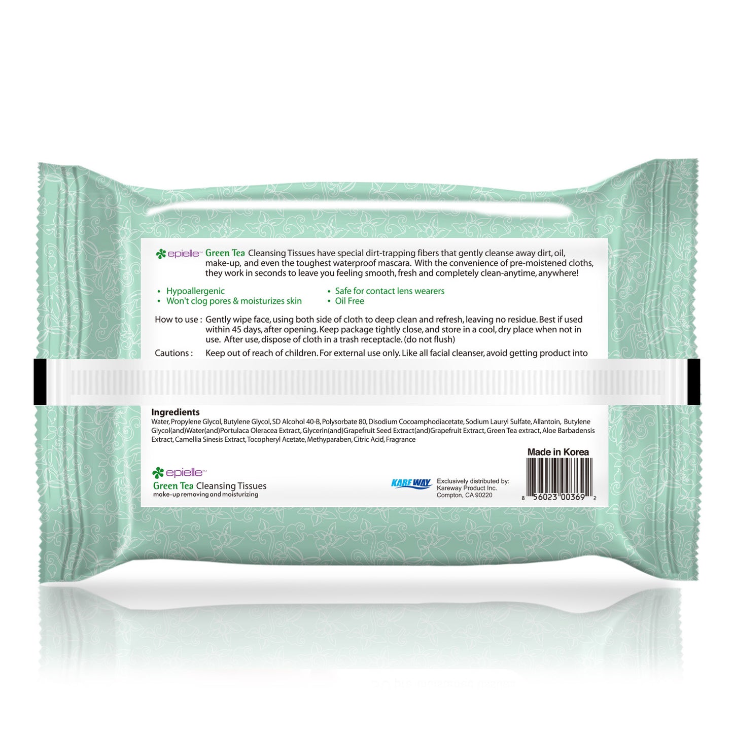 epielle Green Tea Facial Cleansing Tissues | 60ct