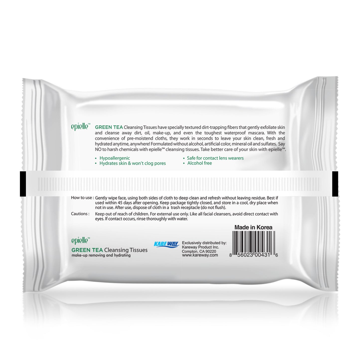 epielle Green Tea Make-Up Remover Cleansing Tissues | 30ct