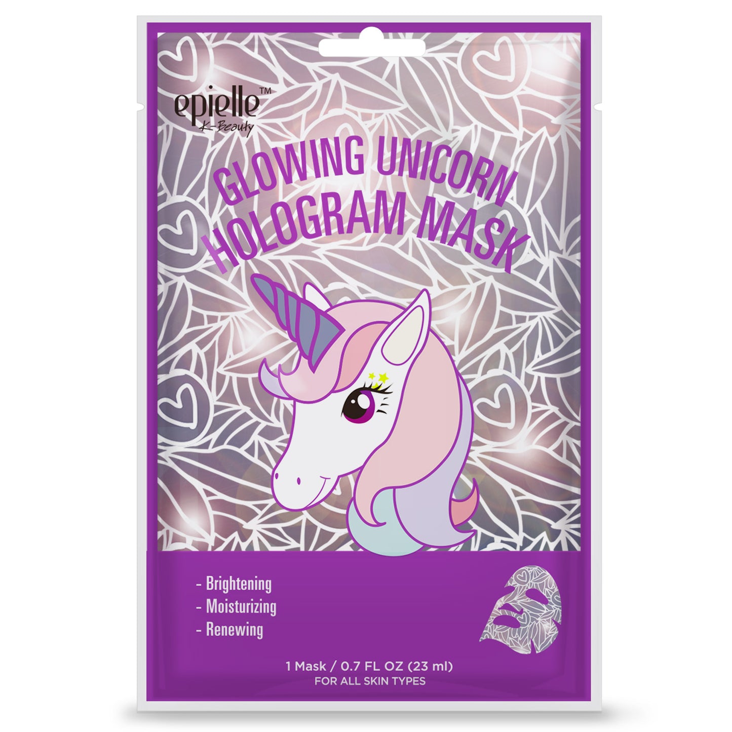 epielle Glowing Unicorn Hologram Mask