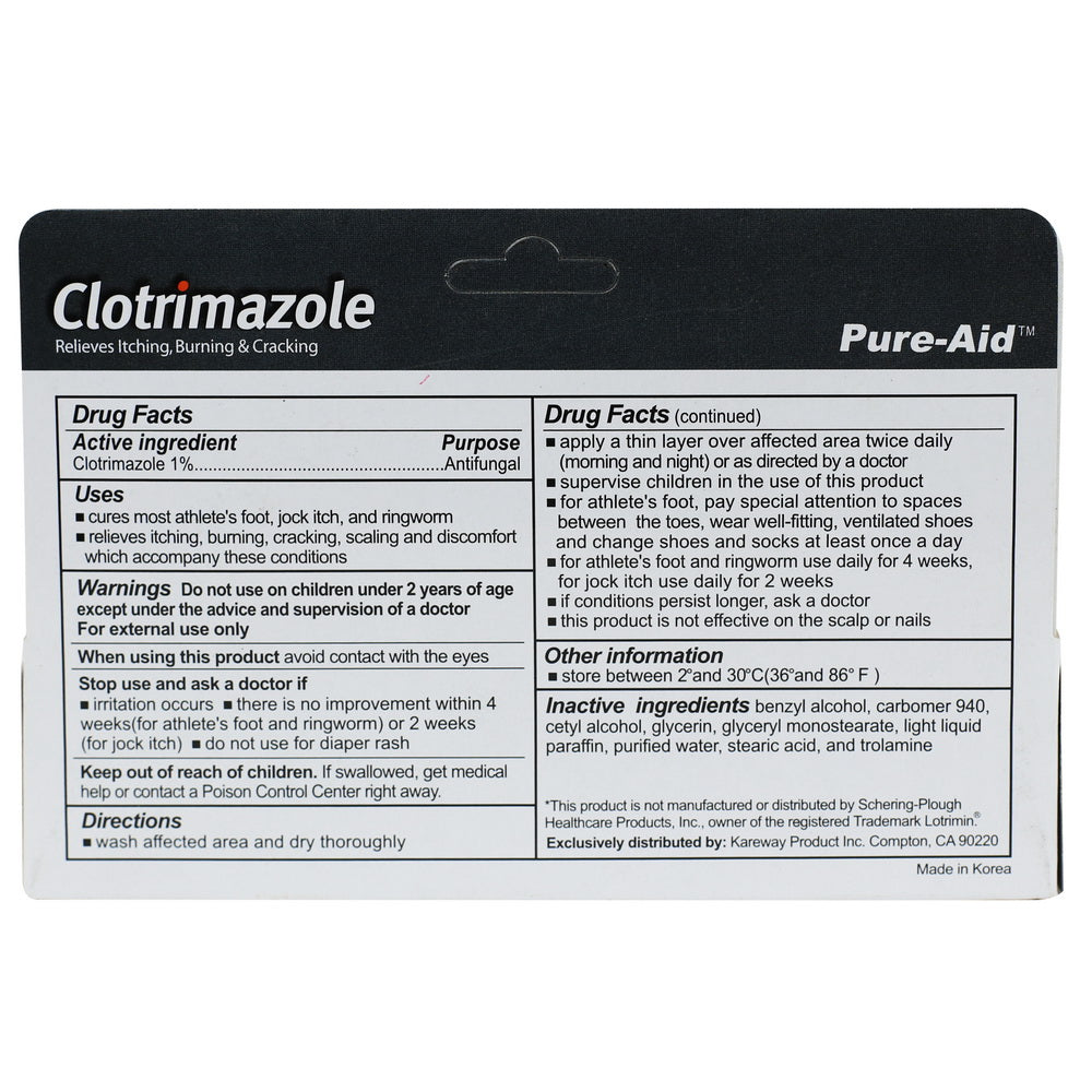 Pure-Aid Clotrimazole Athlete's Foot Cream