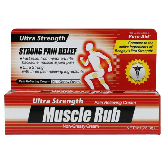 Pure-Aid Ultra Strength Muscle Rub Cream | 1oz