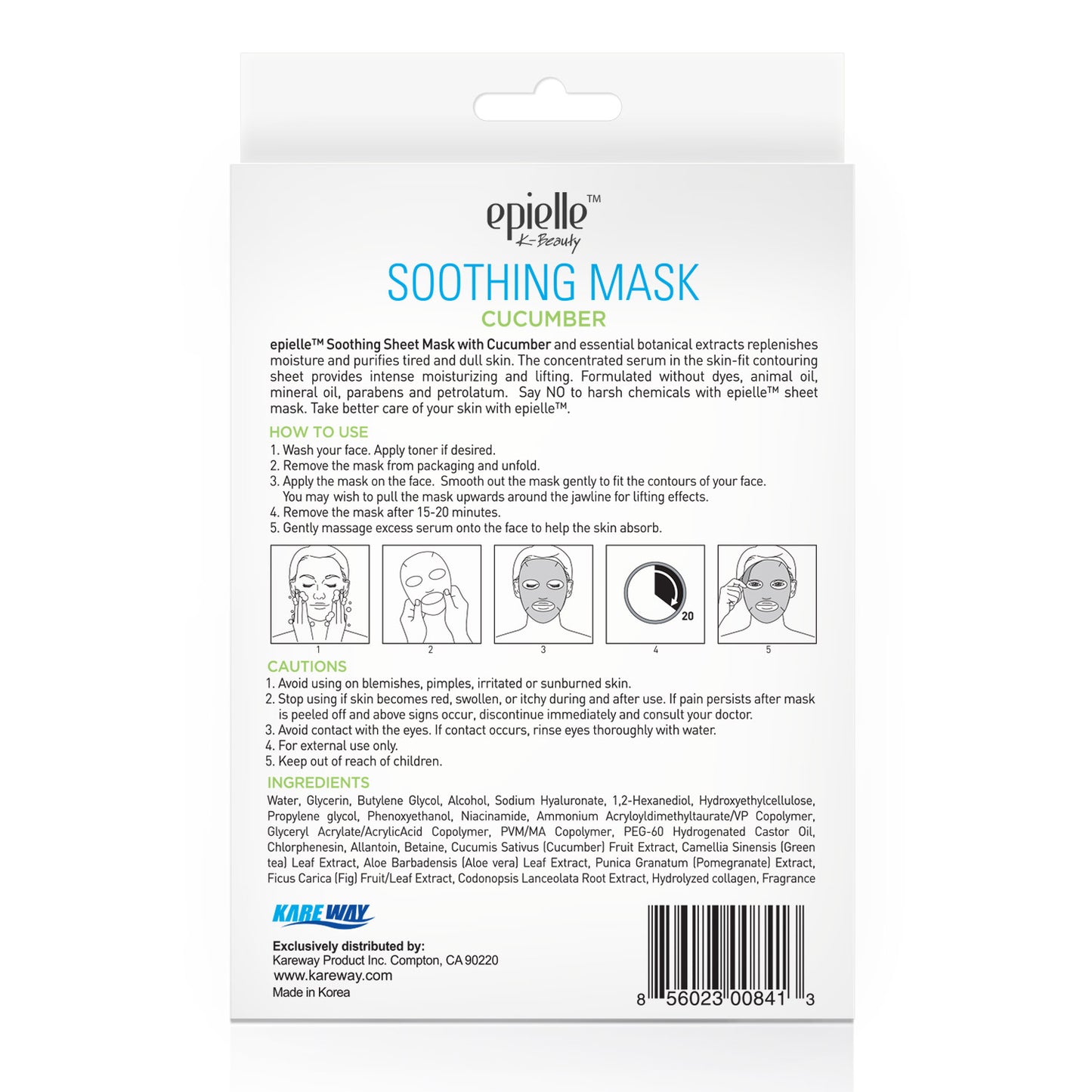 epielle Cucumber Soothing Facial Mask | 3ct