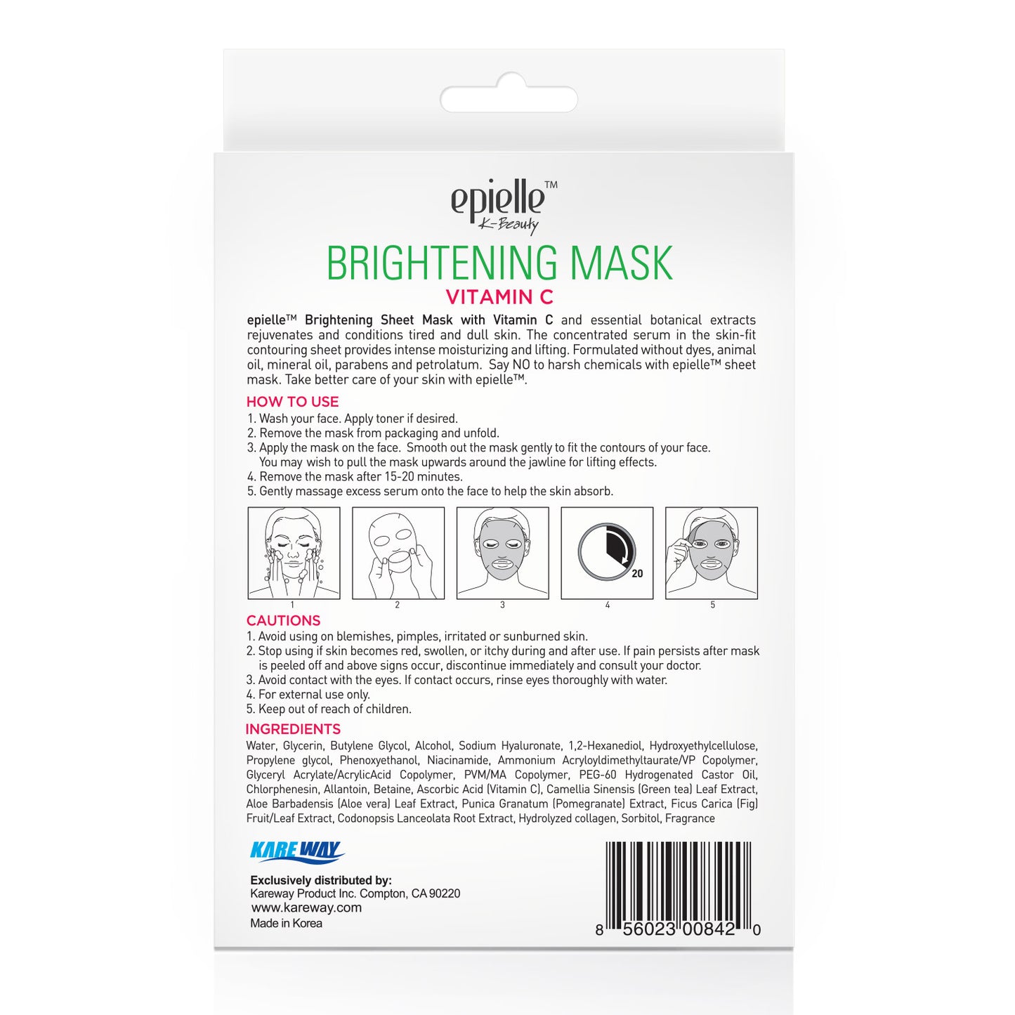 epielle Vitamin C Brightening Facial Mask | 3ct