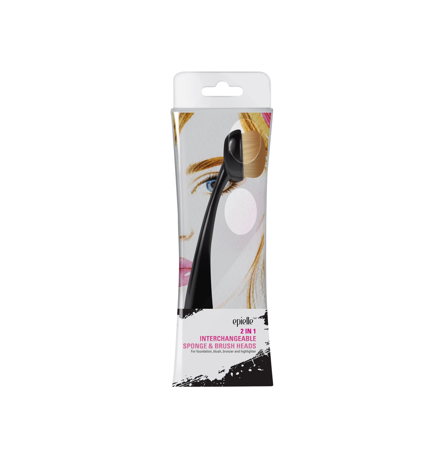 epielle 2-in-1 Interchangeable Sponge & Brush Head