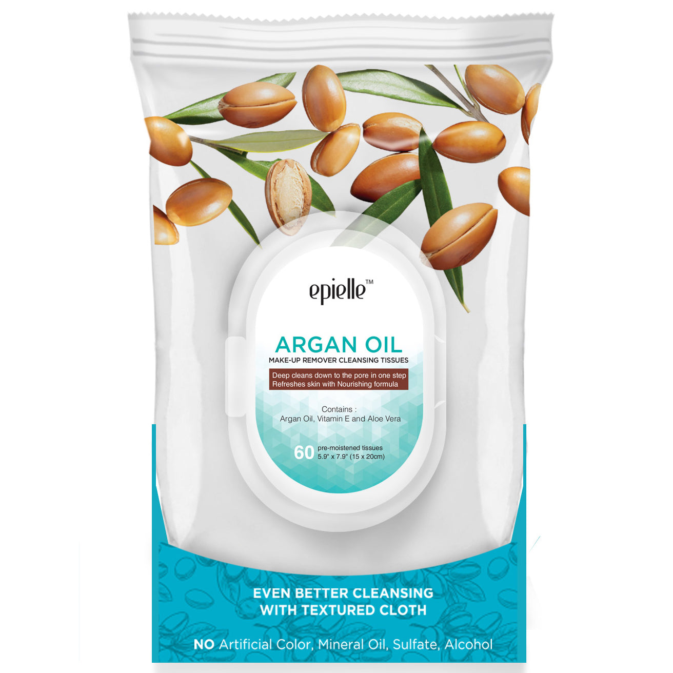 epielle Argan Oil Make-Up Remover Cleansing Tissues | 60ct