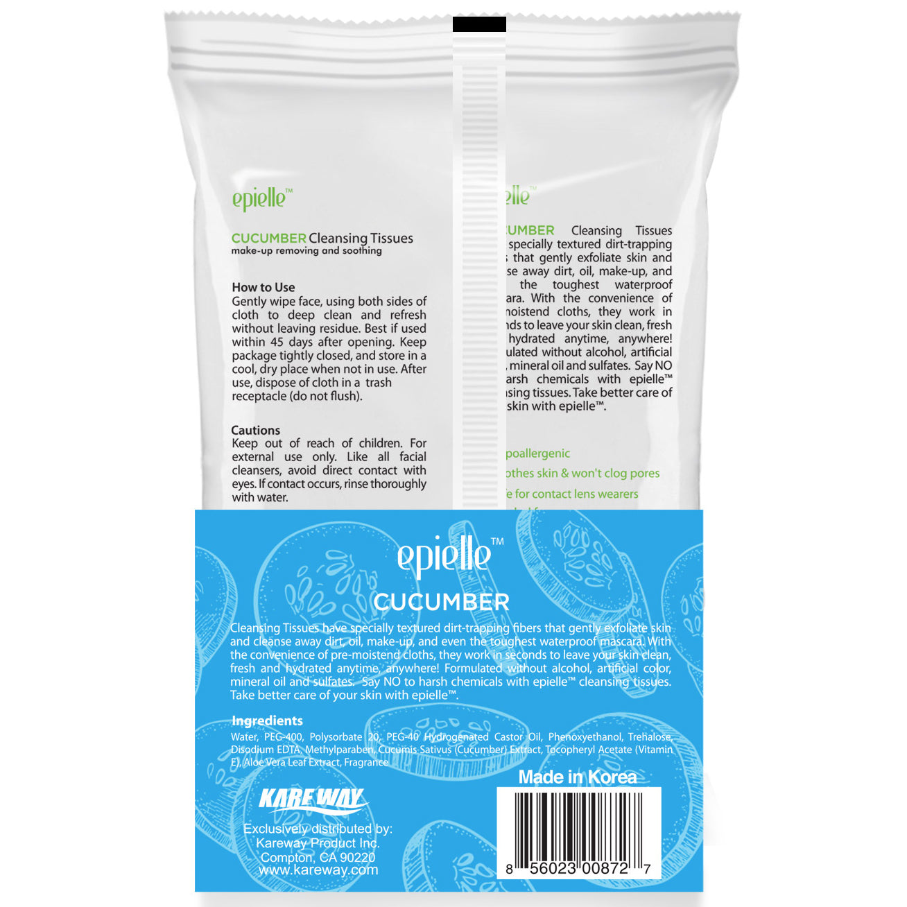 epielle Cucumber Make-Up Remover Cleansing Tissues | 60ct