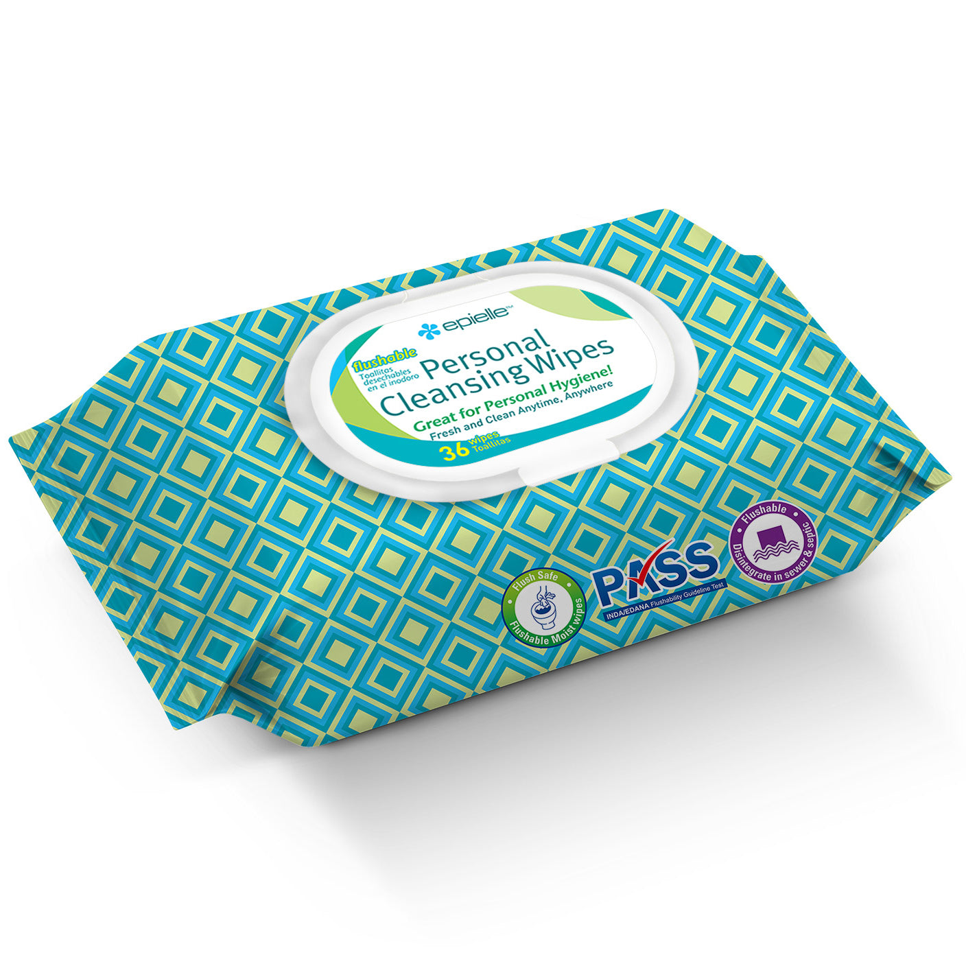 epielle Personal Cleansing Flushable Wipes | 36ct