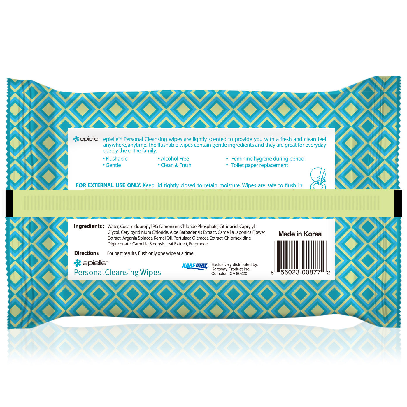 epielle Personal Cleansing Flushable Wipes | 36ct