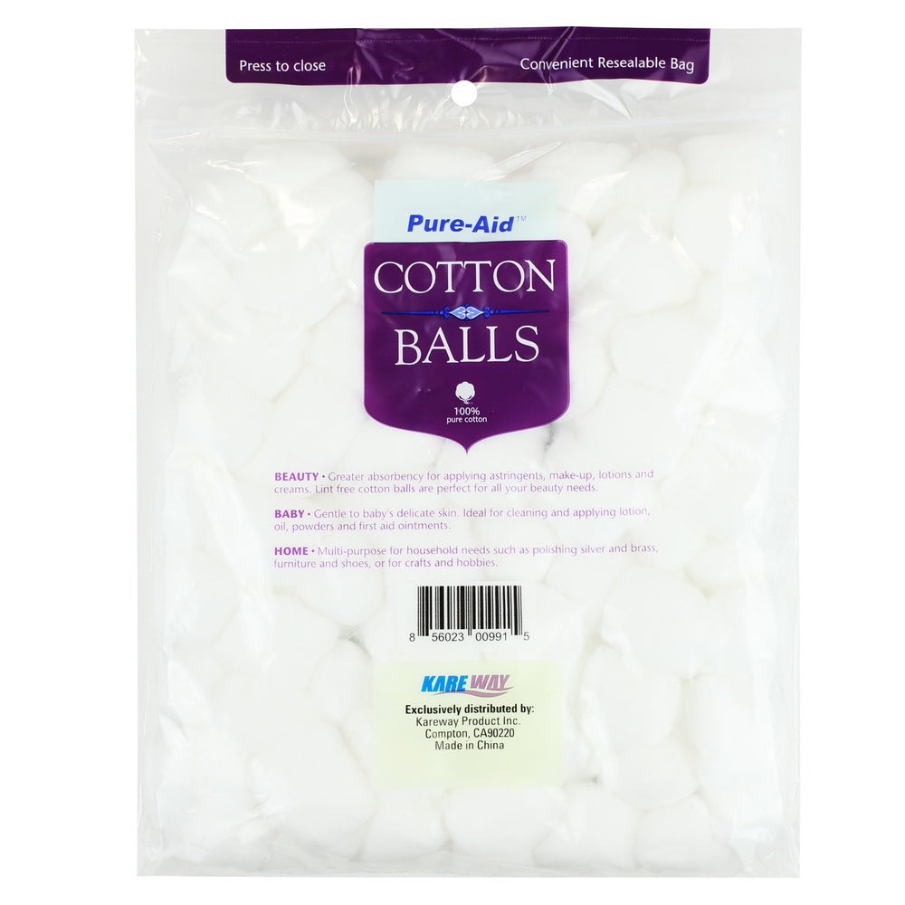 Pure-Aid 100% Cotton Balls | 100ct