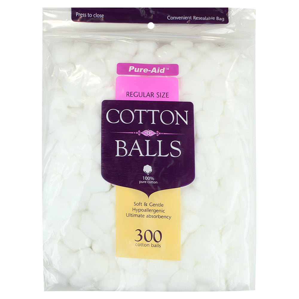Pure-Aid 100% Cotton Balls | 300ct