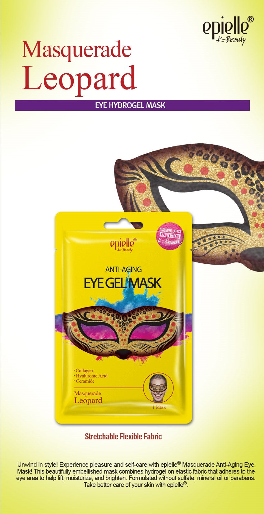 epielle Leopard Masquerade Eye Gel Mask