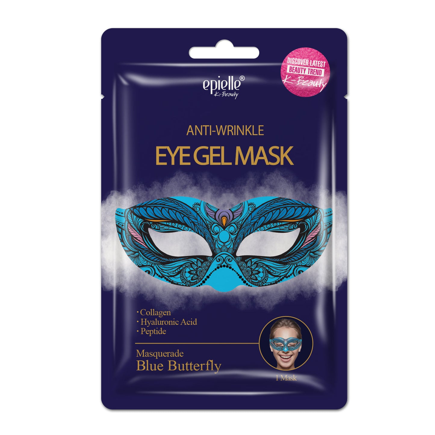 epielle Blue Butterfly Masquerade Eye Gel Mask